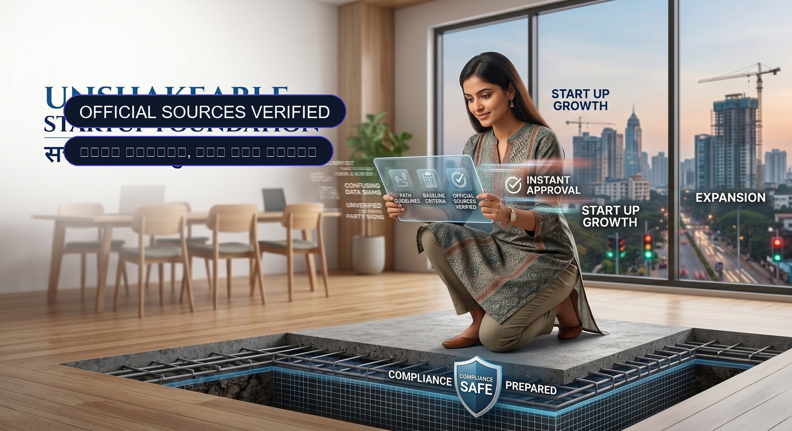 MSME Saarthi business readiness visual showing document preparation and support discovery